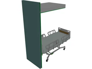 Hospital Bed Hillrom 3D Model preview