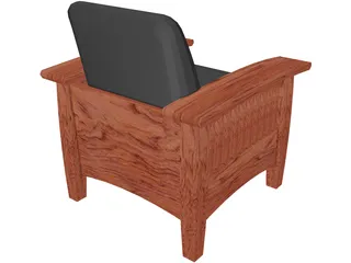 Leather Armchair 3D Model preview