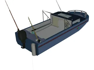 Fishing Boat 3D Model preview