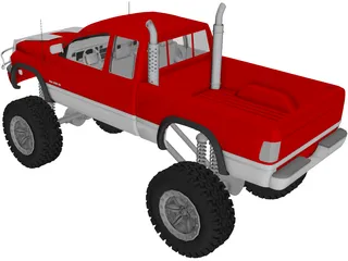 Dodge Ram Club Cab 4x4 3D Model preview
