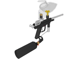 Paintball Gun 3D Model preview