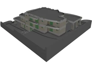 House 3 Story 3D Model preview