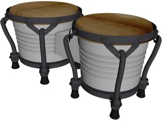 Bongos Pair 3D Model preview