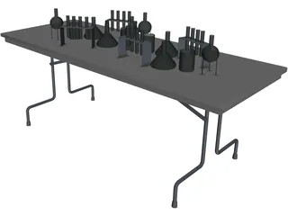 School Lab Table 3D Model preview