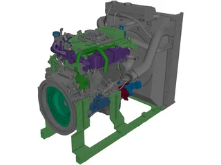 Volvo TAD570VE Engine 3D Model preview