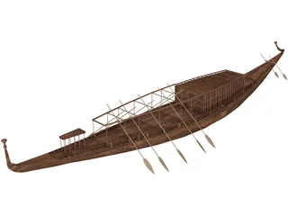Egypt Boat 3D Model preview