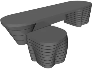Futuristic Table 3D Model preview