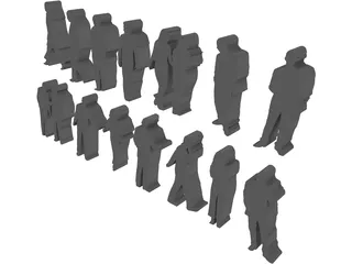 2D People for 3D Printer 3D Model preview