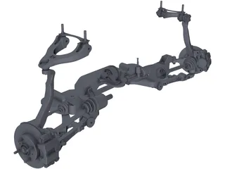 Honda Civic EG Suspension 3D Model preview