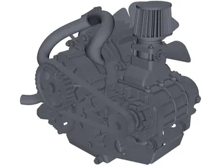 Two-Stroke Engine 3D Model preview