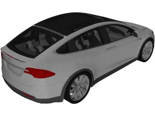 Tesla Model X (2017) 3D Model preview