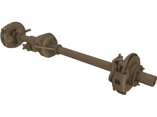 Ford High Pinion Dana 44 Front Axle 3D Model preview