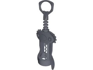 Wine Bottle Opener 3D Model preview