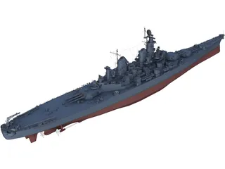Iowa-class Battleship 3D Model preview