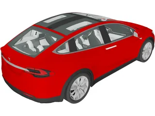 Tesla Model X (2017) 3D Model preview