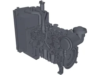 Cat C6.6 Engine 3D Model preview