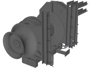 Hydraulic Winch 3D Model preview