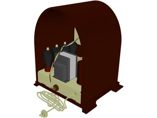 Antique Radio 3D Model preview