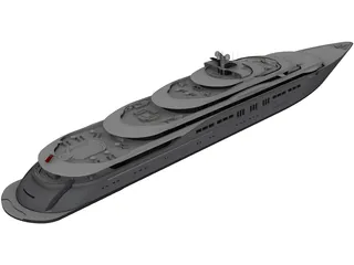 Yacht Mega 3D Model preview