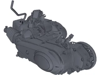Scooter Engine 100cc 3D Model preview