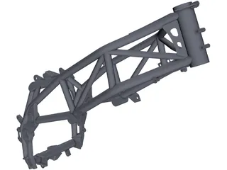 Enduro Motorcycle Frame 3D Model preview