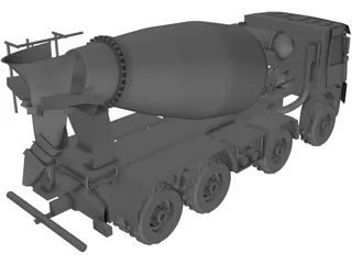 Mixer Truck 3D Model preview