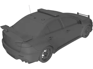 Mitsubishi Lancer Evolution X Police 3D Model preview