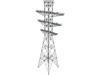Electrical Tower 3D Model preview