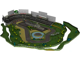 Luigi Circuit Racing Track 3D Model preview