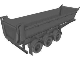 Dump Trailer 3D Model preview