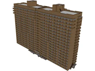 Apartments Block 3D Model preview