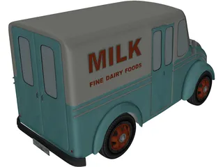 DivCo Milk Truck (1950) 3D Model preview