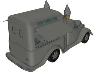 Ice Cream Truck (1950) 3D Model preview