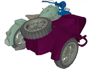 BMW R75 Motorcycle 3D Model preview
