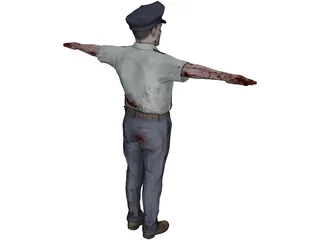 Derrick Zombie 3D Model preview