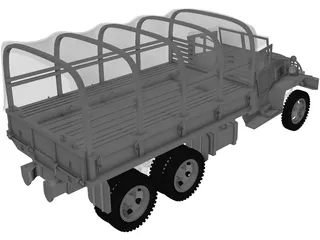 GMC Military Truck 3D Model preview