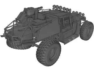 Military Armored Buggy 3D Model preview