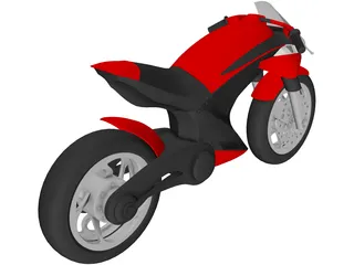 Futuristic Motorcycle 3D Model preview