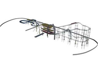 Roller Coaster 3D Model preview