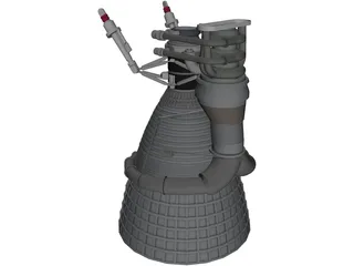 NASA Saturn 5 Rocketdyne F1 Engine 3D Model preview