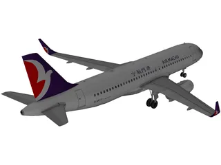 Airbus A321 Air Macau 3D Model preview
