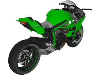 Kawasaki H2R Ninja 3D Model preview