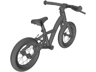 Kids 12inch Balance Bike 3D Model preview