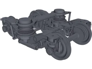 Train Bogie Y32 3D Model preview