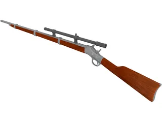 Remington Rolling Block Rifle 3D Model preview