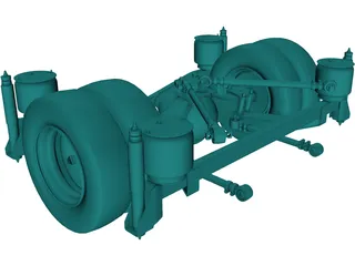 Rear Axle Low Floor Bus 3D Model preview