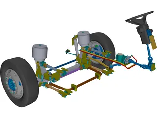 Front Axle Bus 3D Model preview