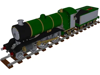 LBSC Ayesha II Steam Train 3D Model preview
