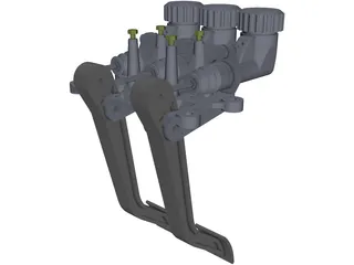 Wilwood 340828 Forward Mount Car Pedals 3D Model preview