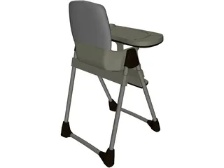 Baby High Chair 3D Model preview